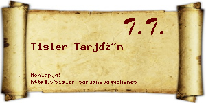 Tisler Tarján névjegykártya